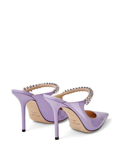 Jimmy Choo Bing 100mm crystal-embellished mules - Purple