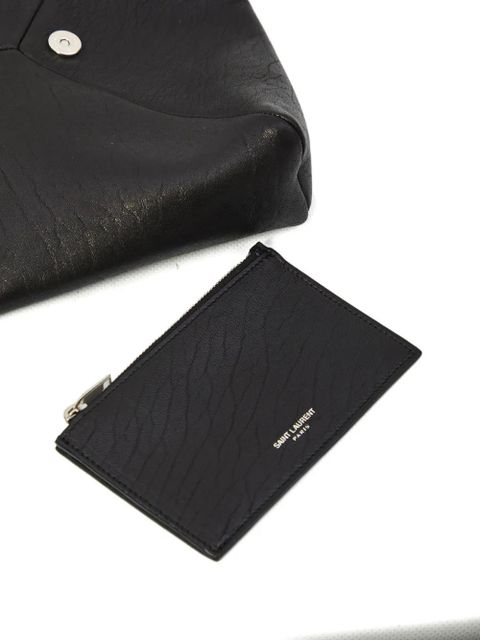 Saint Laurent Cassandre metal envelope messenger bag - Black
