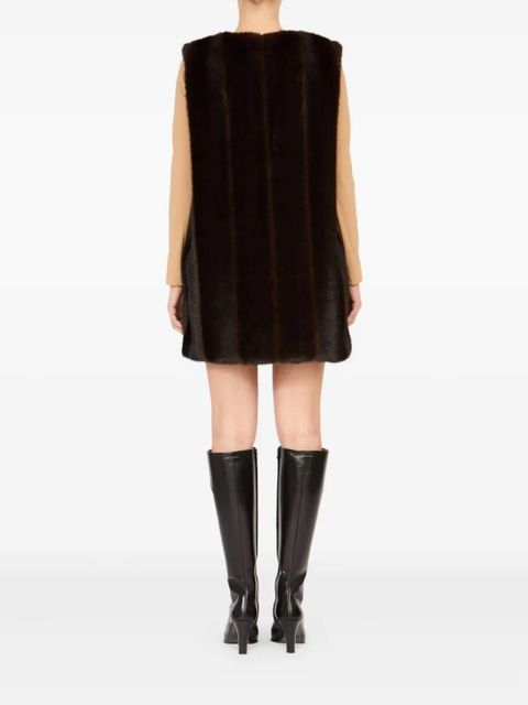 MM6 Maison Margiela faux-fur mini dress - Black