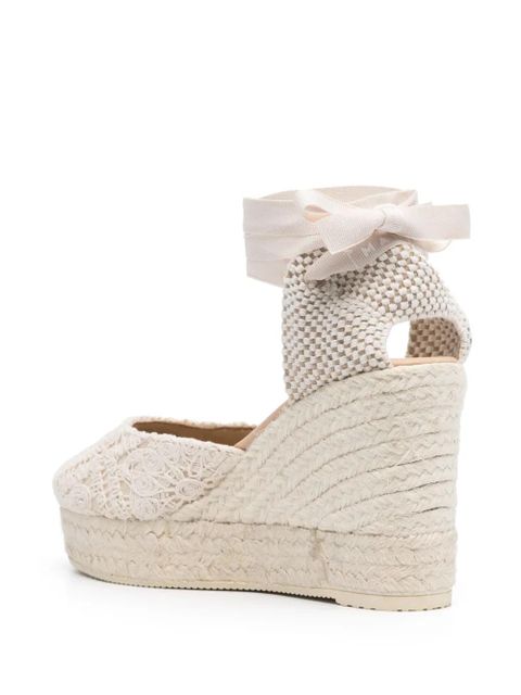 Manebi Yucatán 100mm wedge espadrilles - Neutrals