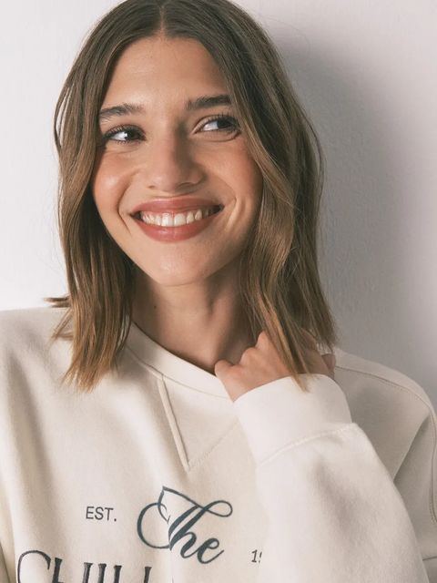 women'secret bluza damska kolor beżowy z nadrukiem 3272291