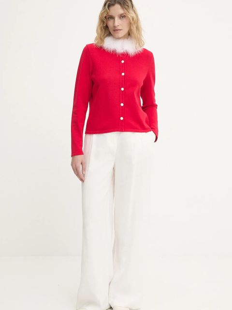 The Sleeper kardigan damski kolor czerwony lekki MKCG09P013F - zdjęcie produktu nr 2