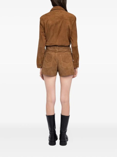 Zadig&Voltaire buckle-fastening suede shorts - Brown