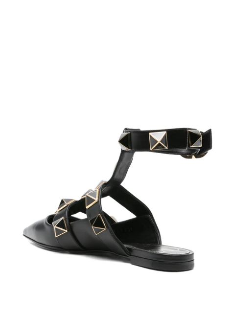 Valentino Garavani Roman Stud pointed-toe ballerina flats - Black - zdjęcie produktu nr 2