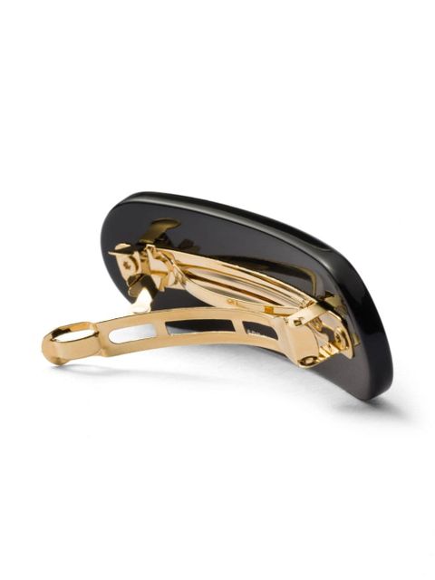 Prada triangle-logo hair clip - Black - zdjęcie produktu nr 2