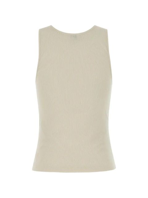 Saint Laurent logo-embroidered tank top - Neutrals - zdjęcie produktu nr 2