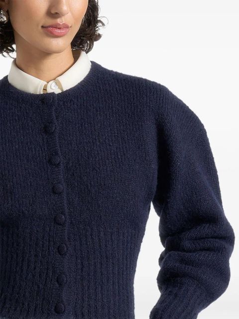 Manière De Voir Mayla cinched-ribbed cardigan - Blue