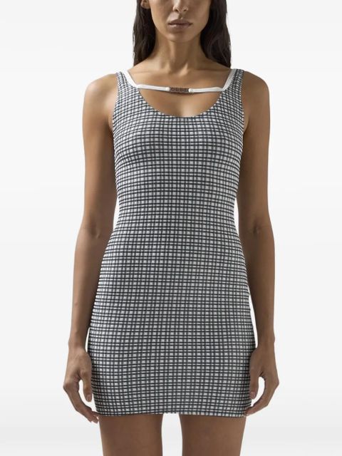 GCDS gingham-pattern mini dress - Grey