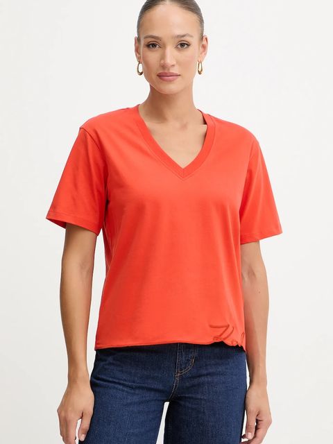 Karl Lagerfeld t-shirt bawełniany damski kolor pomarańczowy B1W17031 - zdjęcie produktu nr 1