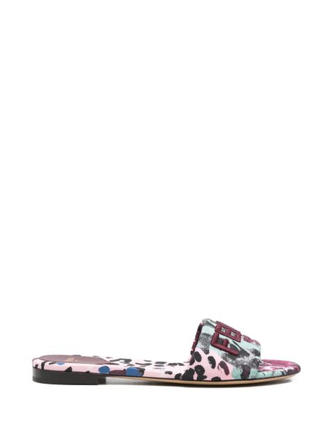 FENDI logo-embroidery floral-print sandals - Pink - zdjęcie produktu nr 1