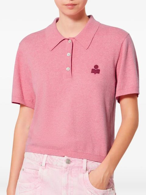 MARANT ÉTOILE Althea buttoned logo polo top - Pink