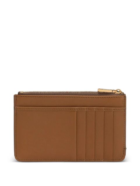 Dolce & Gabbana Dauphine logo-plaque zip-around card holder - Brown
