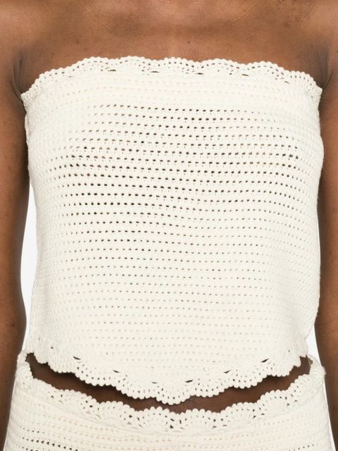 Posse Dylan crocheted strapless top - Neutrals