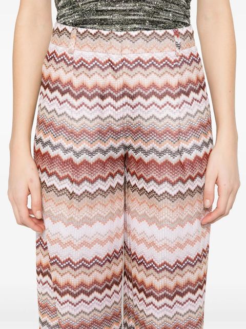 Missoni zigzag-pattern lamé trousers - Red