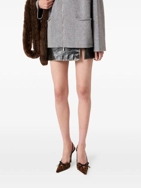 Miu Miu logo-print pumps - Brown