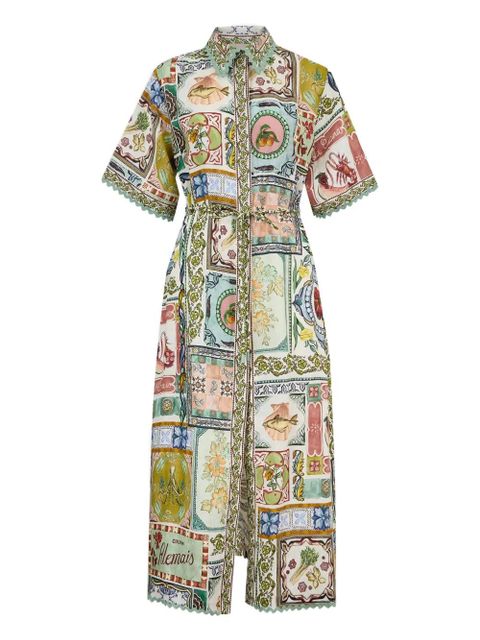 ALEMAIS Tommasina scalloped midi shirt dress - Green - zdjęcie produktu nr 1