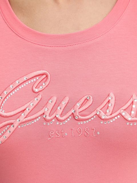Guess t-shirt damski kolor pomarańczowy W5YI46 J1314