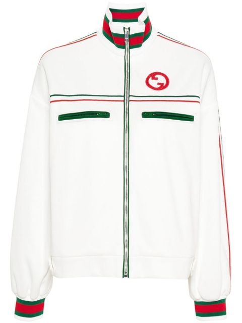 Gucci Web-stripe technical-jersey jacket - White