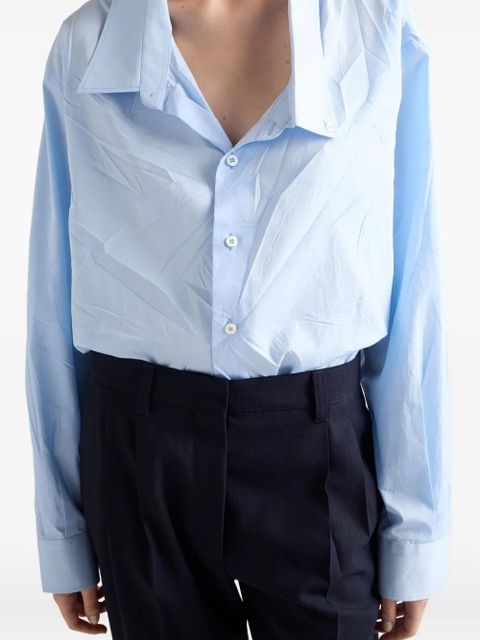 Prada button Triangle-logo shirt - Blue