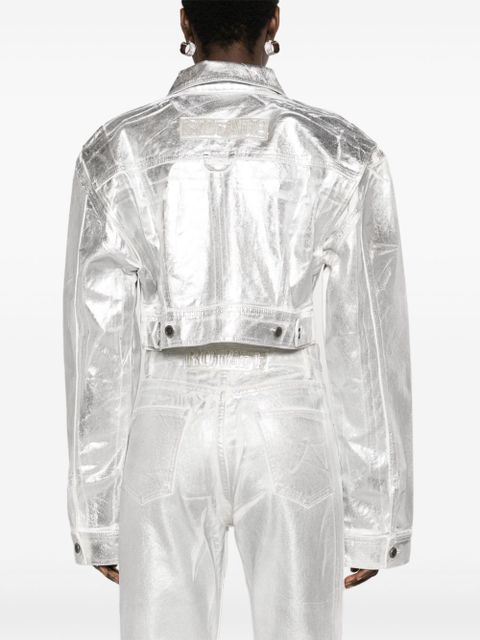 ROTATE BIRGER CHRISTENSEN metallic denim jacket - Silver