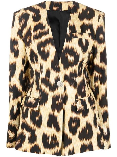 The Attico Louise leopard-print blazer - Black - zdjęcie produktu nr 1