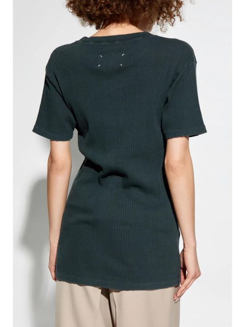 Maison Margiela cotton ribbed T-shirt - Green - zdjęcie produktu nr 2