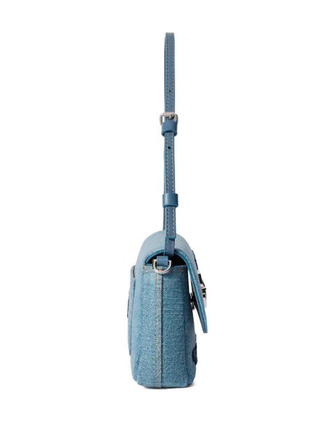 Off-White Jitney 0.7 denim arrow bag - Blue