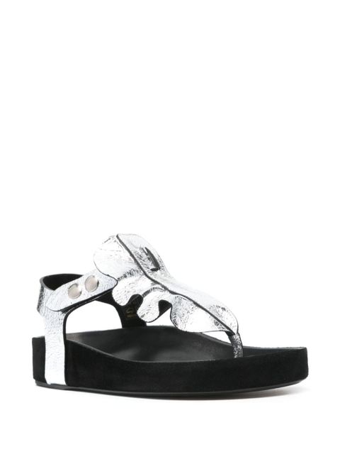 ISABEL MARANT Isela metallic sandals - Silver