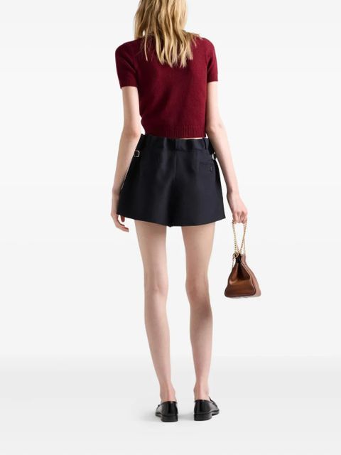 Prada pleated buttoned shorts - Blue - zdjęcie produktu nr 2