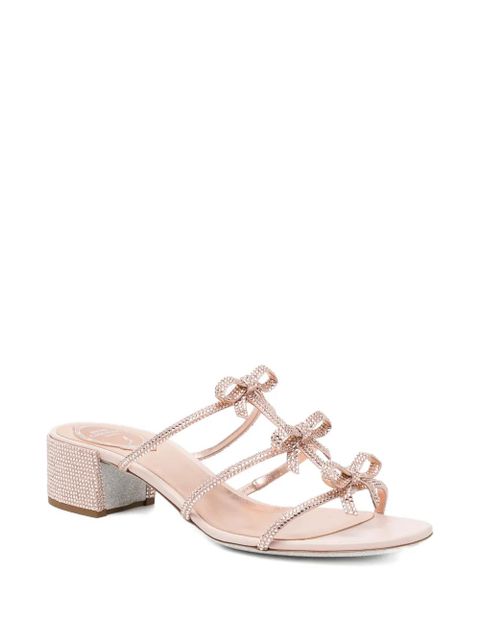 René Caovilla 40mm crystal-embellished ribbon-detail sandals - Pink - zdjęcie produktu nr 2