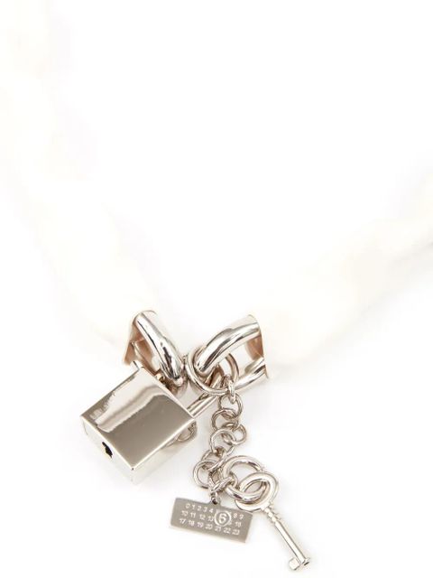 MM6 Maison Margiela padlock chain-link necklace - White - zdjęcie produktu nr 2