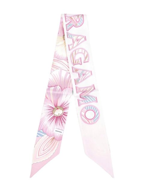 Ferragamo signature floral print scarf - Pink