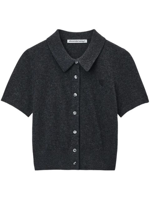 Alexander Wang logo-embroidered top - Grey - zdjęcie produktu nr 1