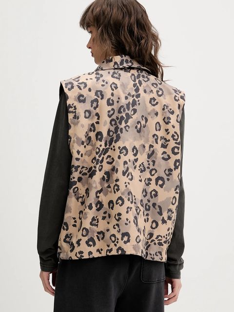 adidas bezrękawnik Animal Print 3-Stripes kolor beżowy przejściowy JV6957