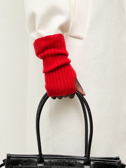 Answear.LAB mitenki wełniane damskie kolor czerwony - zdjęcie produktu nr 1