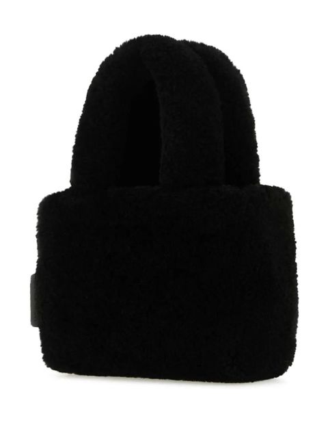 Amina Muaddi Amini Giuly shearling tote bag - Black