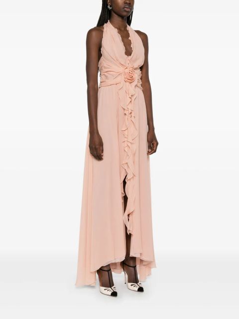 Blumarine floral-appliqué maxi dress - Pink