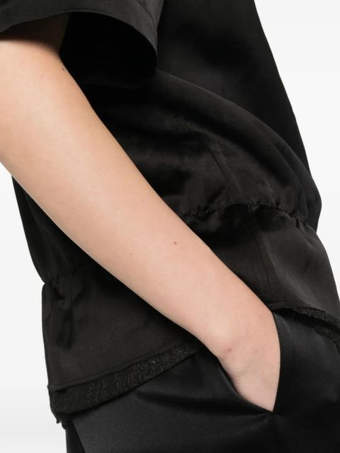 TOTEME V-neck satin blouse - Black