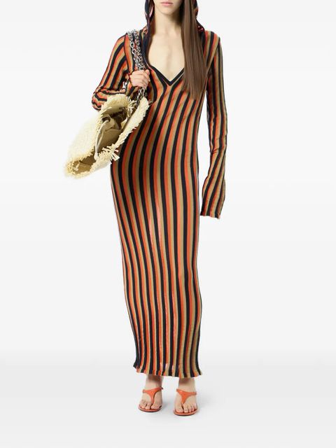 Blumarine striped hooded dress - Black - zdjęcie produktu nr 2