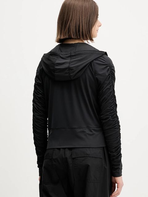 adidas Originals bluza Ruched damska kolor czarny z kapturem gładka JW2807