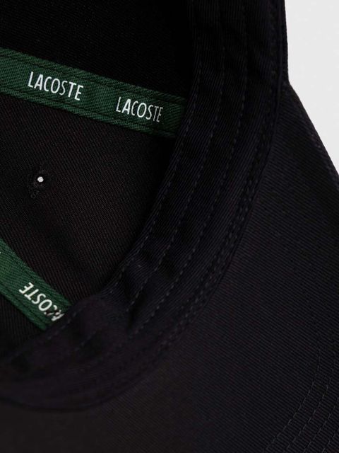 Lacoste czapka z daszkiem bawełniana kolor czarny z aplikacją RK0491-031
