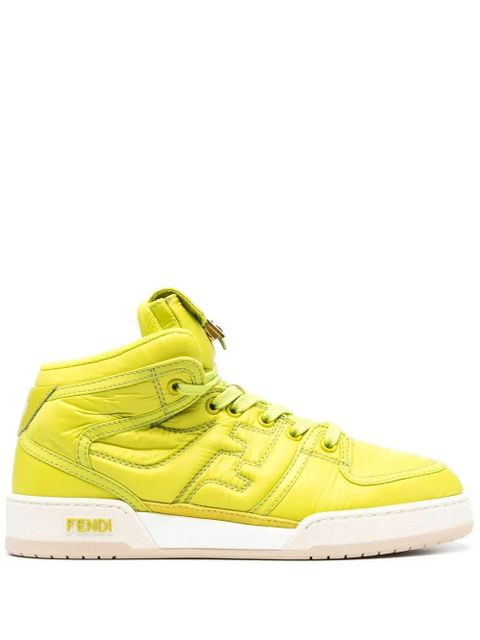 FENDI FF logo-embroidered high-top sneakers - Green - zdjęcie produktu nr 1