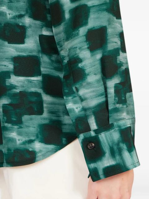 Ferragamo abstract-print button-up shirt - Green