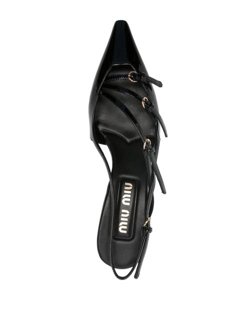 Miu Miu buckle-embellished slingback pumps - Black