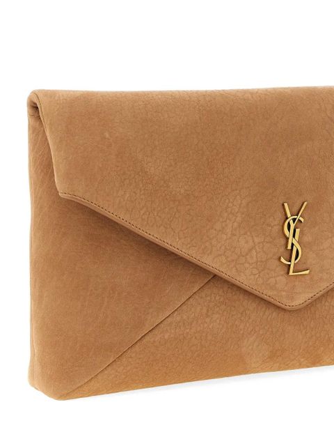 Saint Laurent Cassandre-logo clutch bag - Neutrals