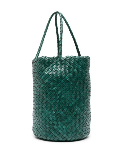 DRAGON DIFFUSION Jacky interwoven leather bucket bag - Green