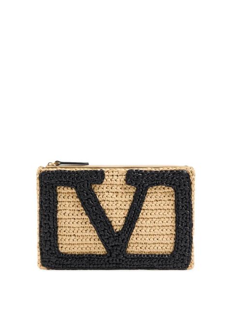 Valentino Garavani Viva Superstar raffia clutch bag - Neutrals