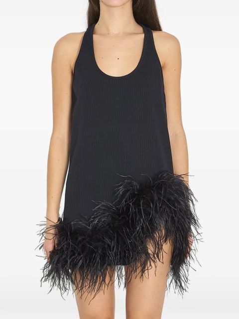 The Attico feathers asymmetric mini dress - Black - zdjęcie produktu nr 1