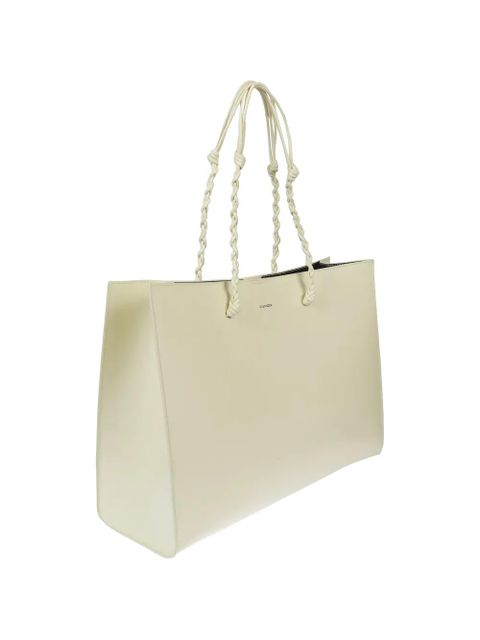 Jil Sander Tangle knotted handle embossed logo tote bag - Neutrals