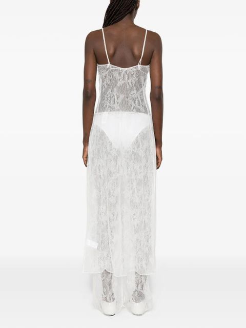 Oséree lace gem-embellished kaftan - White